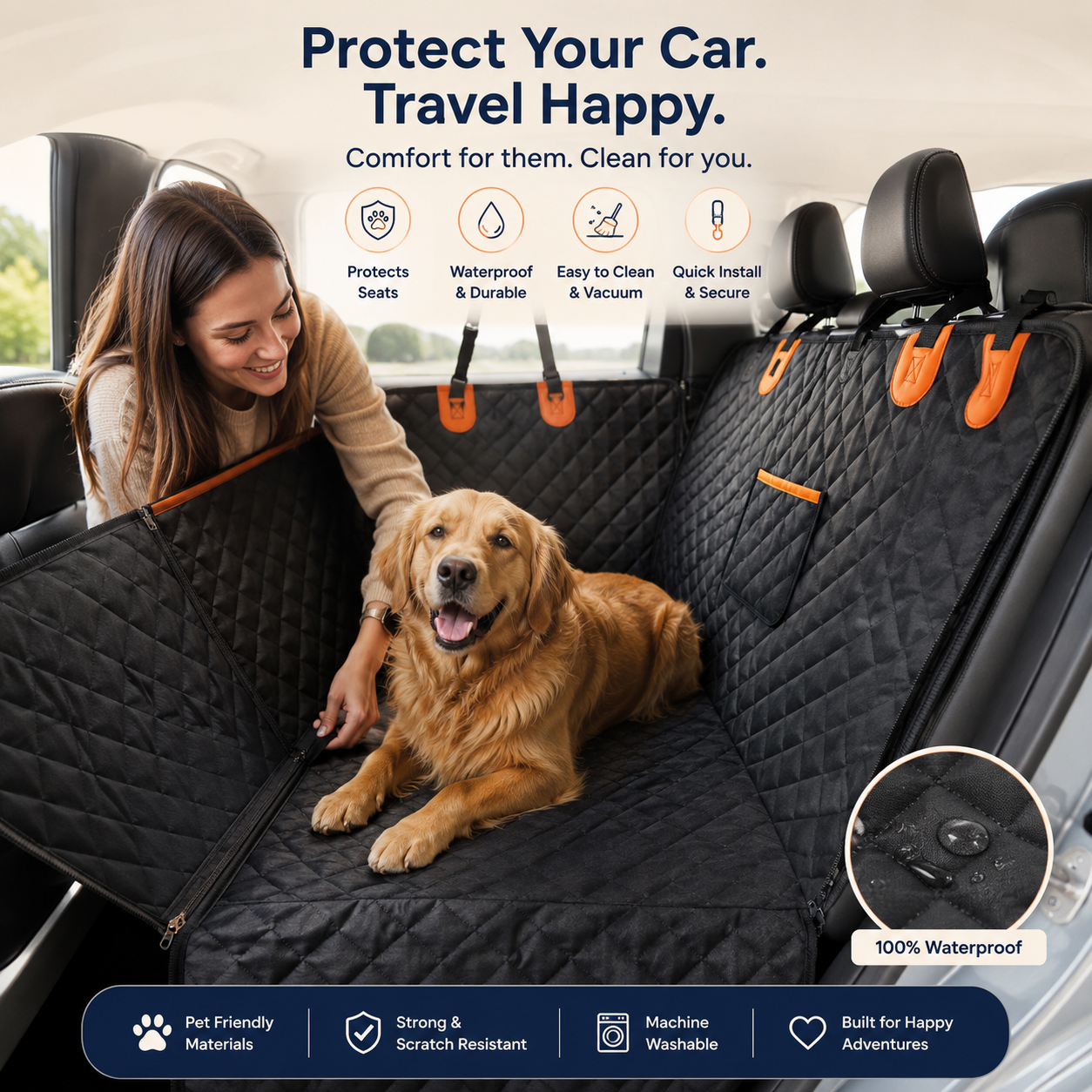 Waterproof Dog Car Seat Cover